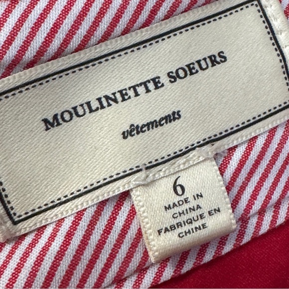 Moulinette Soeurs Red Wool Blend Textured Pencil Skirt Women’s 6 Lined 25” - Picture 4 of 6